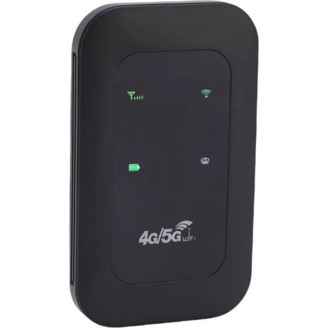 Routeur Mobile WiFi 4G 5G - Jusqu'à 300 Mbps - Compatible Bandes B1 B3 B5 B40 - Écran LED - Batterie 3200 mAh - Pour 10 Appareils - 1 Pièce
