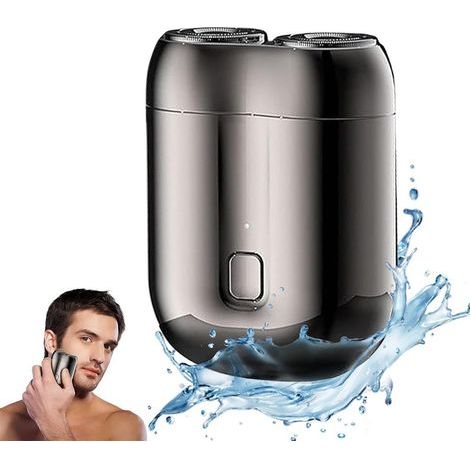 Messieurs, Entièrement Lavable,Rasage Mens Électrique,Barttrimmer Sacs homme à la Rotation de Rasoir électrique, Portable, Recharge Rapide,gris