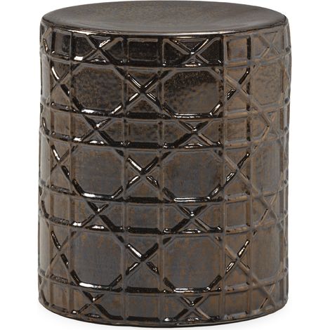 Taburete 44X44X52 Ceramica Dorado