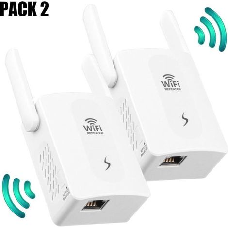 [2 Pièces] Répéteur Wifi 300 Mbps - - Configuration Facile - Couverture 200m² - Sécurité WPA/WPA2 (1/4)