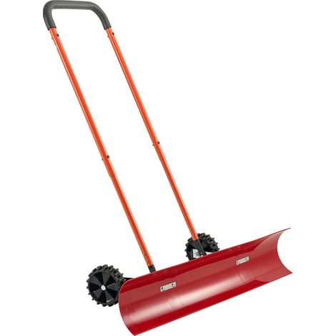 VEVOR Pala da Neve con Ruote da 96 cm con Lama Angolata Bidirezionale e Manico Regolabile a 90 Gradi, Pale Invernali in Plastica Resistente, Strumento Portatile per Rimozione della Neve per Vialetti