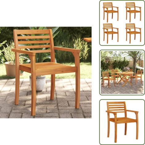 Sedie in acacia - vidaXL Sedie da Giardino 4 pz 59x55x85 cm Legno Massello di Acacia - Sedie da patio