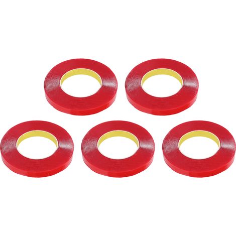 5 Rouleaux Ruban Adhésif Double Face en Acrylique 0,1 mm Épais 15 mm Large 10 m Long Amovible Extra Fort pour Fixation (1/5)