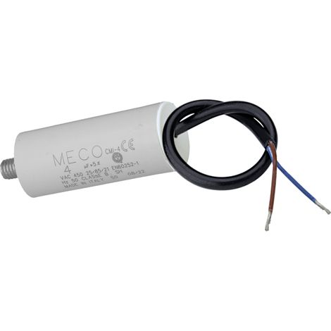 Condensateur permanent pour moteur triphasé 10μF 450V sorties câble