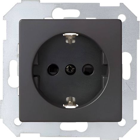 Concetto di Simon 82 Presa Schuko 16A + coperchio nero opaco 8200432-098
