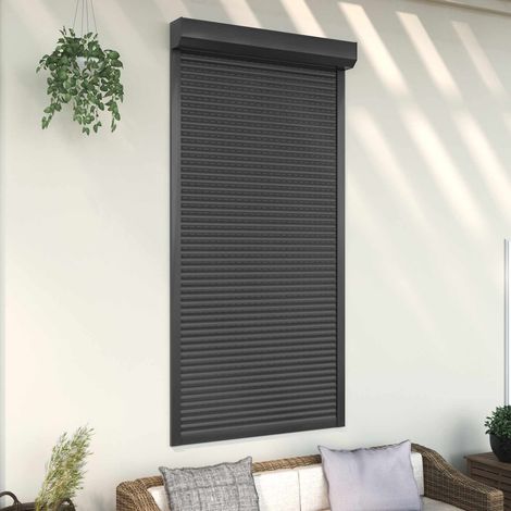 Rollladen Anthrazit 110 x 220 cm Aluminium und Polyurethan