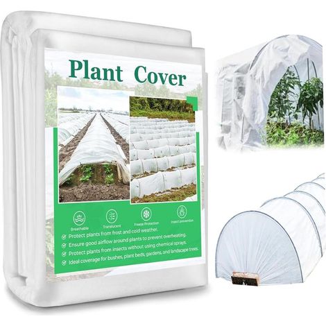 Voile d'Hivernage 3 x 3 m pour Plantes, Toile de Protection Contre le Gel en Tissu Non Tissé Respirant, Couverture Réutilisable pour Arbres Fruitiers, Potager, Fleurs et Arbustes (1/5)