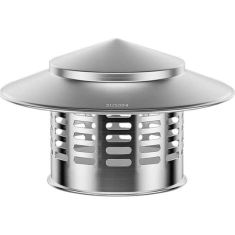 1 Pièces (110mm) Chapeau de Cheminée en Acier Inoxydable,Chapeau de Pluie de Toit,Hotte D'aération de Toit Ronde avec Vis,Pour Tuyau de Cheminée (1/4)