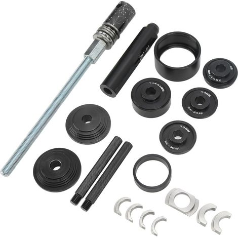 Kit outil d'installation et de retrait de boîtier de pédalier LeBycle, en alliage d'aluminium, presse pour axe central et roulement, barre de maintien, écrou et anneau adaptateur, noir, compatible BB8 (1/5)