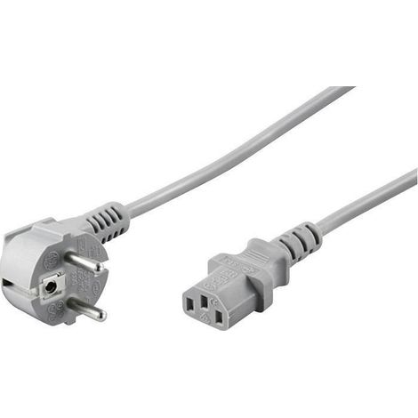 goobay Cordon d'alimentation à angle Wentronic (Schuko à la norme IEC 320 C13) 2m Gris (Import Allemagne) (50076)