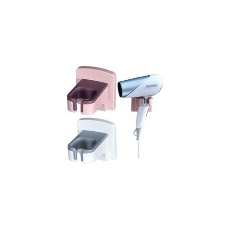 Support pour sèche-cheveux et lisseur, fixation pour salle de bain, support mural pour sèche-cheveux, support pour sèche-cheveux, fixation murale pour toilettes, sans perçage ni vis, blanc et r