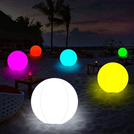 Jouets de piscine 13/16 Couleurs Boule lumineuse gonflable LED pour la plage-AquaForge