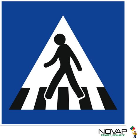 Panneau Passage Piétons - Rigide 480x480mm - 4012193
