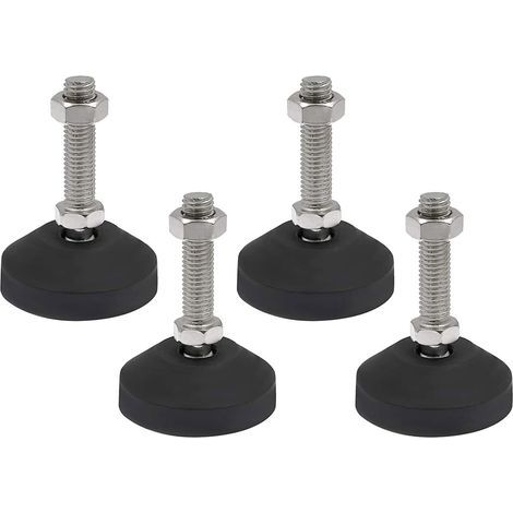 Set mit 4 verstellbaren Füßen M10 x 50 mm, Einstellschraube, Möbelbein, verschleißfest, verstellbare Füße, verstellbare Schrauben, verstellbares Bein, maximale Neigung 20° (4 Stück M10 x 50 mm x Ø40 m (1/5)