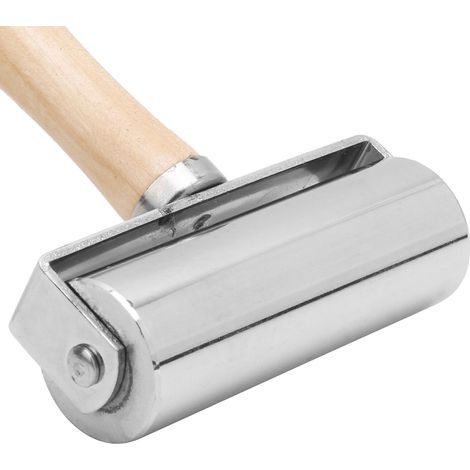 Rouleau à bord en cuir pour finition, outil de maroquinerie avec manche en bois, diamètre 100mm / 3.94 pouces (1/5)