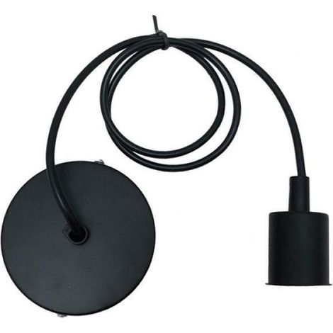 Pendel e27 portalampada cilindro cavo sospensione nero opaco kit 5 pezzi