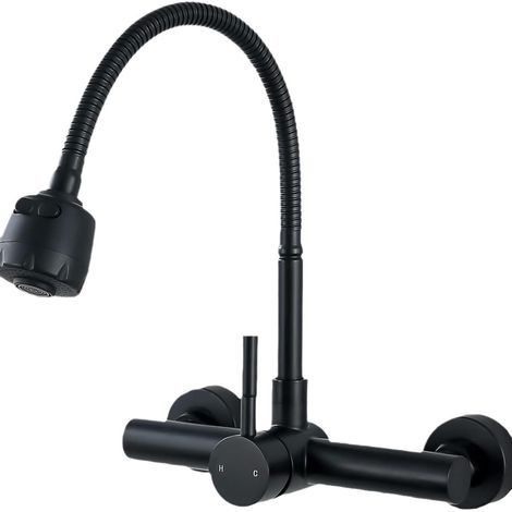 Robinet de cuisine, robinet d'eau chaude et froide, en acier inoxydable 304, rotation à 360 degrés. (1/5)