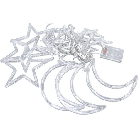 Sternen- und Mond-Lichterkette für romantisches Ambiente, batteriebetrieben, 126 LEDs, Ramadan-Lichterkette für Hochzeiten und Geburtstage (1/5)