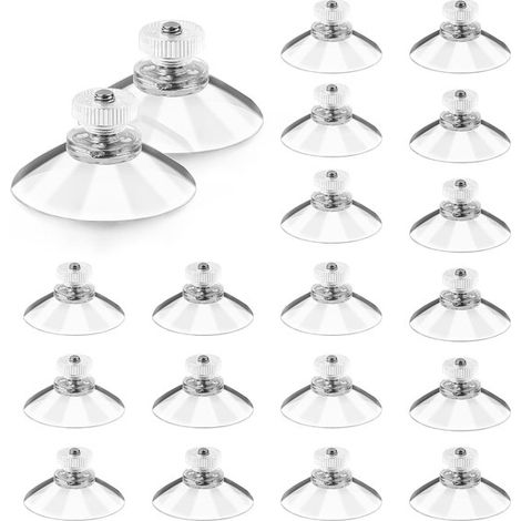 Saugnapfhaken – 32 mm Durchmesser – M4-Gewinde – 20er-Packung – Geeignet für Fenster, Badezimmer, zum Aufhängen usw. – Transparent (1/5)