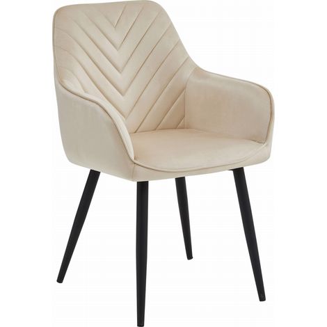 Silla Nana - terciopelo beige / patas negras x 1 (1/5)