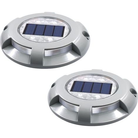 Balise solaire de signalisation routière en alliage d'aluminium, 4 LED, éclairage extérieur pour allées, quais et petits espaces, lumière blanche chaude, 1 pièce (1/5)
