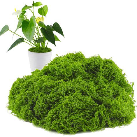 500g Mousse Artificielle Decoration, Nylon Fausse Mousse Vegetale, Mousse Stabilisée, pour Compositions Florales, Travaux Manuels, Vert Clair (1/5)