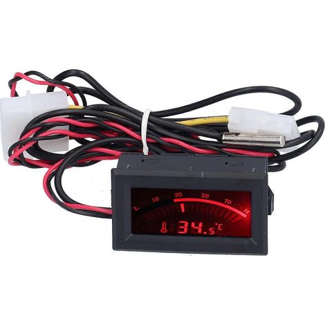 DC 5V Mini-Thermometer mit Metallsonde, digitales Temperaturmessgerät mit integriertem NTC-Sensor TS-805-R (Rot)