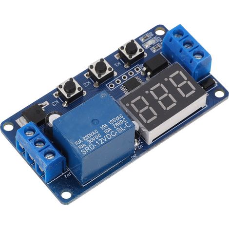 Relais temporisé DC12V, module de temporisation marche/arrêt, affichage numérique LED, commande par interrupteur temporisé (1/5)