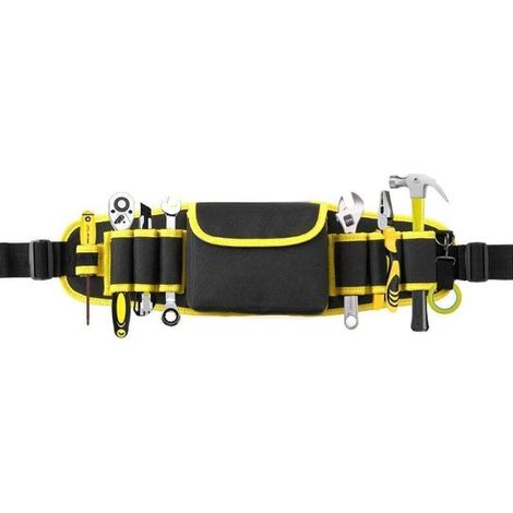 Sacoche à Outils Professionnelle, Réglable Porte-Outil Sac de Ceinture, Sac à outils Sacoche, Ceinture à Outil d'électricien, Pochette à Outils Organisateur, Sac de Ceinture de Jardin(Jaune) (1/4)