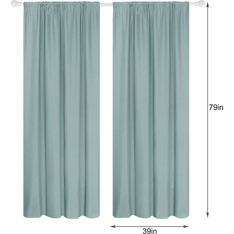 Mittellange Verdunkelungsvorhänge, moderne 2-teilige Verdunkelungs- und Thermovorhänge mit Ösen für Schlaf- und Wohnzimmer (39 x 79 Zoll)