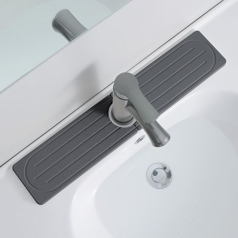 Tapis De Robinet Pour Évier De Cuisine, Plateau En Pierre De Diatomite À Séchage Rapide, Prévient L'humidité, Protecteur Super Absorbant, Gardien Pour Cuisine Et Salle De Bain (Gris 01,5010cm) (1/5)