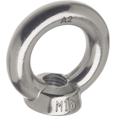 Ringmutter (Ösenmutter) mit metrischem Gewinde ø M 12 mm Ringmutter A2 Edelstahl