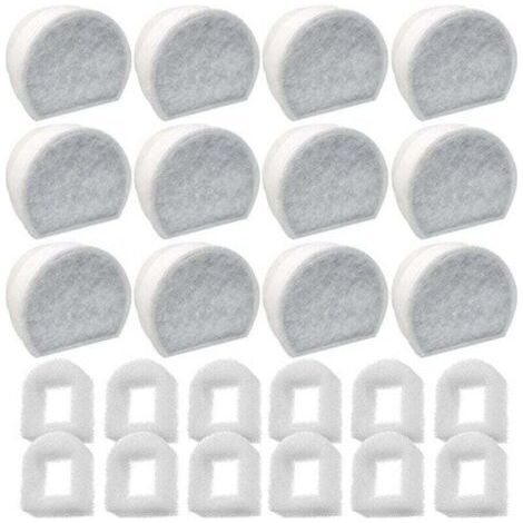 Lot de 24 Préfiltres en Mousse et Filtre à Carbone Compatible avec PetSafe , Filtre pour Fontaine à Eau Chat Chien (1/5)
