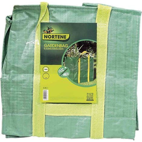 Nortene – Reusable Green Waste Bag 252 L – Dimensions 60 x 60 x 70 cm – Woven Polyethylene – 2 Handles for Easy Carrying (1/3)