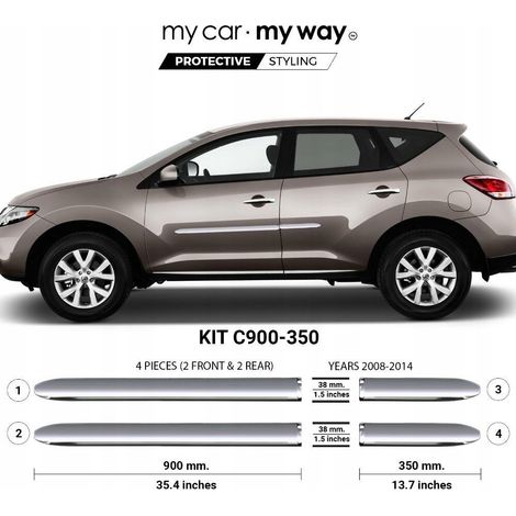 Nissan Murano II Z51 - Strisce protettive cromate per portiere (1/3)