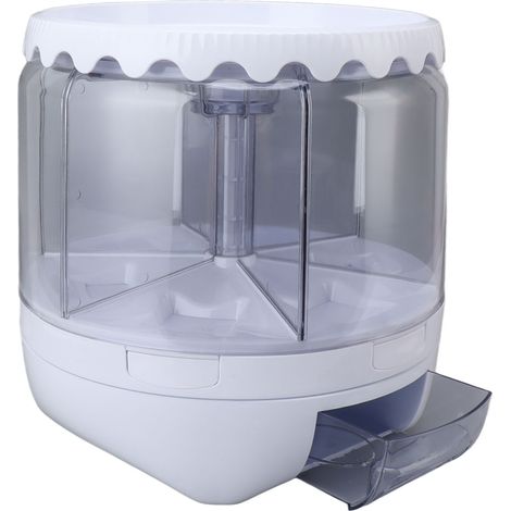 Conteneur de stockage à grille pour riz et céréales, double fermeture hermétique, distributeur rotatif de 10 000 ml pour riz noir, riz jaune et haricots (1/5)