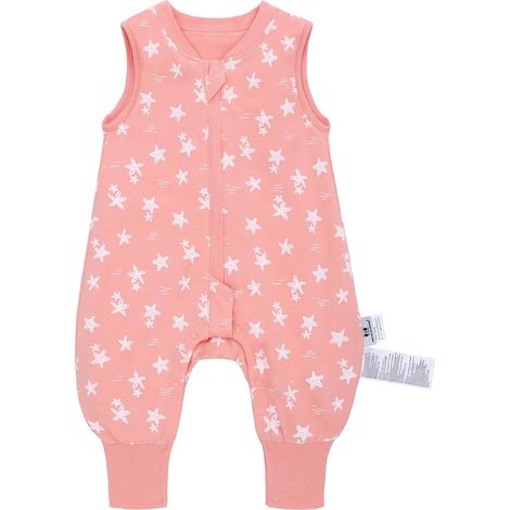 Gigoteuse avec pieds - 1,0 tog - Pour le printemps et l'automne - 100 % coton - Confort toute l'année pour votre bébé (étoile de mer, taille S/60-75 cm) (1/5)