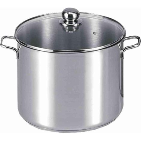 Jumbo-Topf 14 l Edelstahl rostfrei mit Glasdeckel
