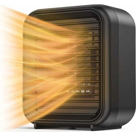 Mini-Keramikheizkörper, 800 W, elektrischer Heizkörper mit 2 Leistungsstufen, Mini-Elektrolüfter mit Warmluftfunktion, Überhitzungs- und Kippschutz