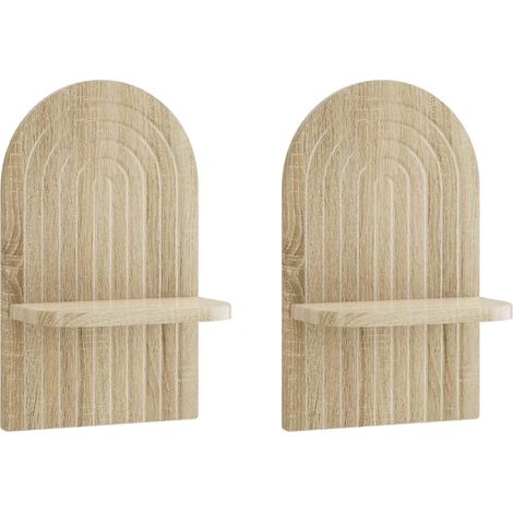 Wall Shelf 2 pcs Sonoma Oak 23 x 13.5 x 37.5 cm Engineered Wood vidaXL (1/5)