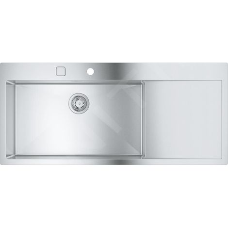 Grohe – Évier inox 1 bac avec égouttoir à droite – Dimensions 1160x520 mm – Garniture de vidage automatique – 31581SD1 (1/5)