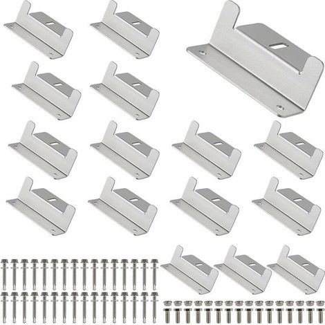 16 x Support Panneau Solaire en Z Fixation Panneau Solaire en Aluminium Avec Ecrous et Boulons, Support de Panneaux Solaire pour Bateaux, Varavanes, Véhicules de Loisirs, Toit,10065mm (1/4)