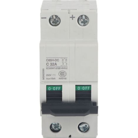 lectrique Miniature C65H-DC Disjoncteur 2P 250V Air Commutateur (32A) (1/4)