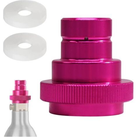 Adaptateur Rapide CO2 compatible avec Soda-stream Duo/Terra/Art, Adaptateur CO2 rapide, Quick Connect QC our cylindre de 425g 60L filetage trapézoïdal TR21-4 (Rose)-Muntra (1/4)