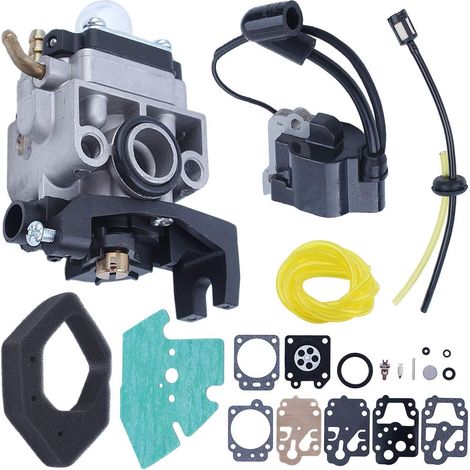 Bobina di accensione del carburatore LinDuxe per Honda GX25 HHT25S WX10K 16100-Z0H-825 con kit di riparazione e ricostruzione del diaframma del filtro dell'aria
