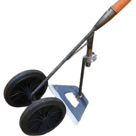 Houe à roue double avec soc creux en acier, outil pratique de désherbage et labour pour jardin, potager et exploitation agricole (1/4)