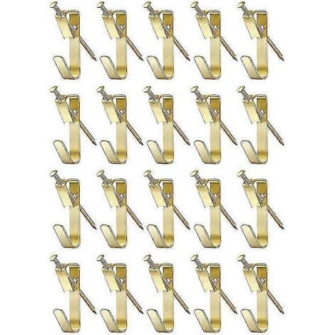 20 crochets de suspension pour tableaux sur chevalet, supports muraux, clous pour tableaux - 4,4 x 0,9 cm (1/3)