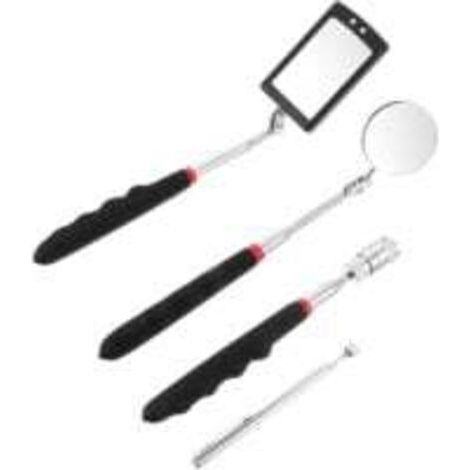 4 Pièces Ramasser miroir d'inspection pivotant outil de réparation automobile outils fourniture de réparation magnétique télescopique souple tige d'aspiration (1/5)