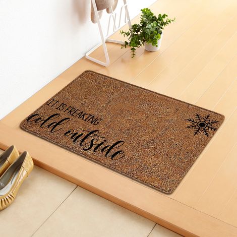 Tapis De Porte Noël - Gnome - 40 x 60 cm - Polyester - Anti-dérapant - Pour Intérieur Et Extérieur - 1 Pièce (1/5)