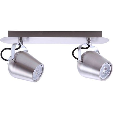 Plafonnier Italux Josie LED 2xGU10 nickel orientable